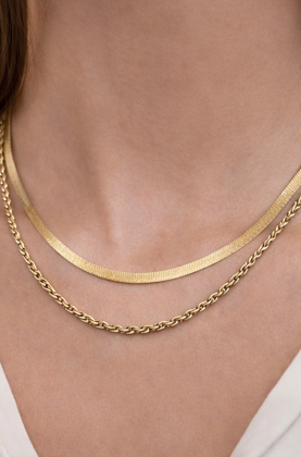 Layered Gold Chain Necklace Set – Herringbone & Rope Chain Minimalist Jewelry | saivanyas.com